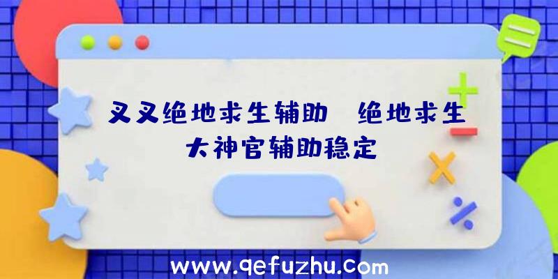 「叉叉绝地求生辅助」|绝地求生大神官辅助稳定